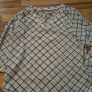 Three quarter sleeve sheer blouse